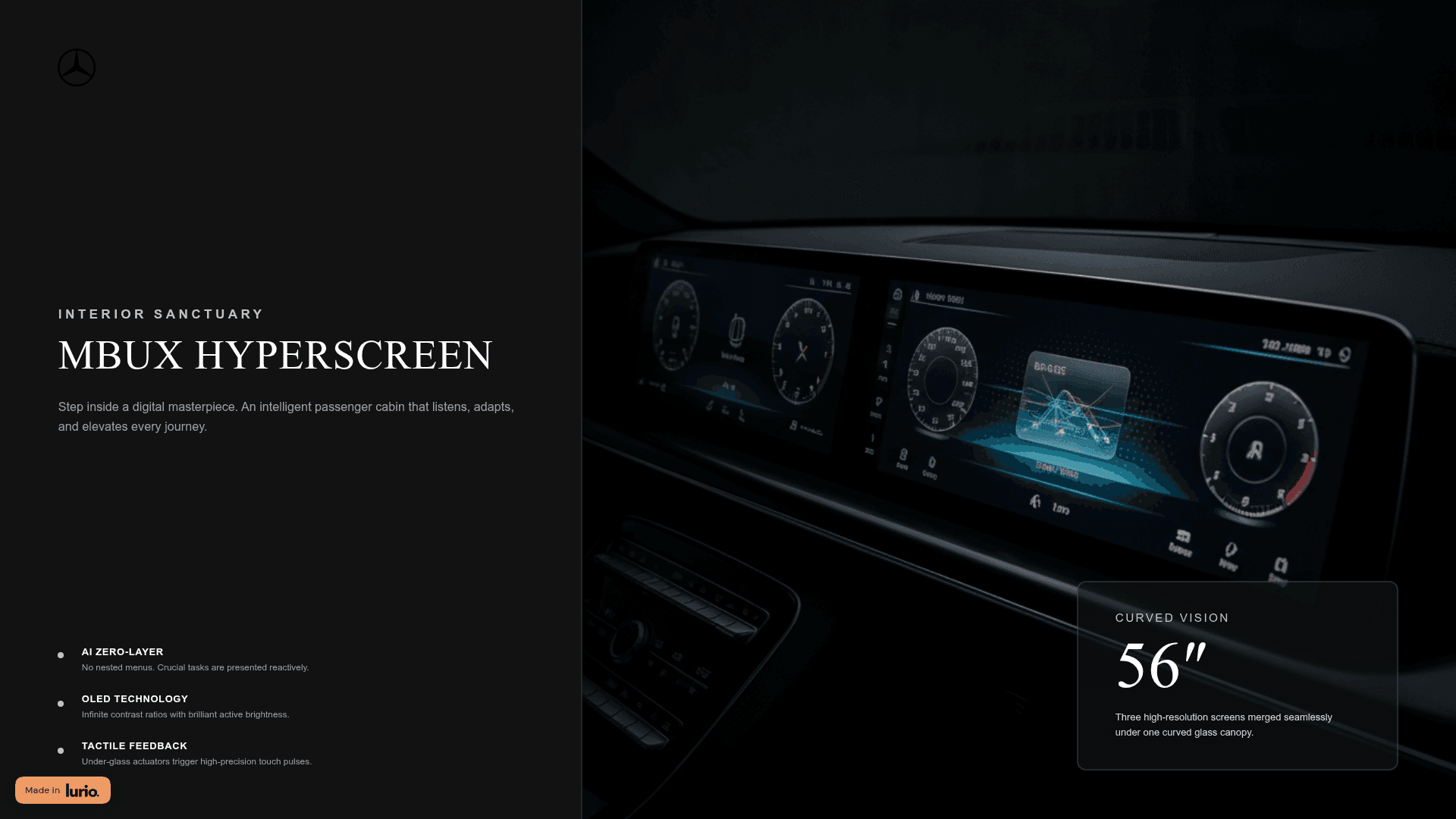 Mercedes MBUX Hyperscreen product deck — curved cabin display