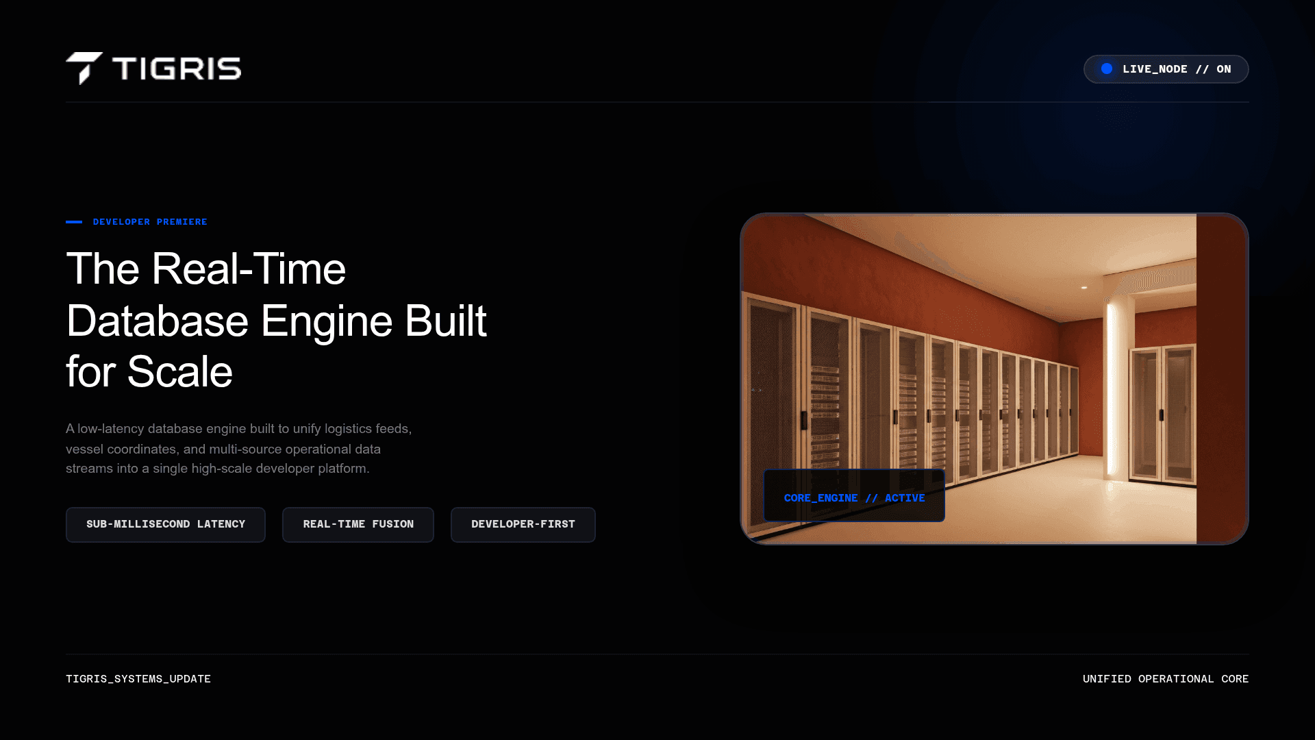 Tigris real-time database engine developer deck